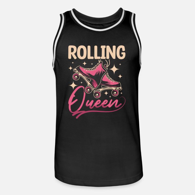 Inline skating rolling queen - Männer Basketball-Trikot - Schwarz/Weiß