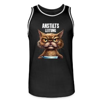 Anstaltsleitung - Männer Basketball-Trikot - Schwarz/Weiß - Vorne - AI Model Male 185 dark (185cm)