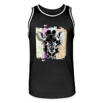 Giraffe - Men's Basketball Jersey - black/white - Front - AI Model Male 185 dark (185cm)
