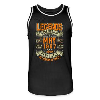 1987 Mai Birthday Legend - Maillot de basket Homme - noir/blanc - Devant - AI Model Male 185 dark (185cm)