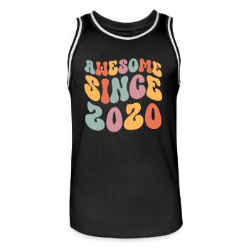 2020 Vintage Birthday Groovy Vintage Retro - Men's Basketball Jersey - black/white - Front - AI Model Male 185 dark (185cm)