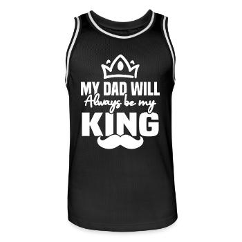 My father will always be my king - Men's Basketball Jersey - black/white - Front - AI Model Male 185 dark (185cm)