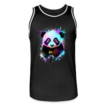 Panda - Männer Basketball-Trikot - Schwarz/Weiß - Vorne - AI Model Male 185 dark (185cm)