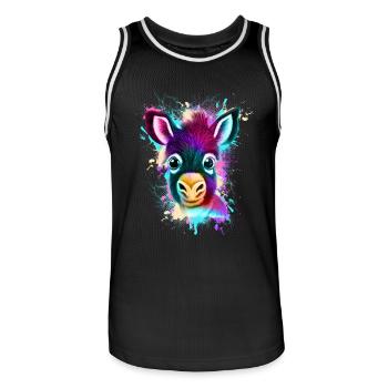 Esel - Männer Basketball-Trikot - Schwarz/Weiß - Vorne - AI Model Male 185 dark (185cm)