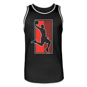 Basketball Basketballer - Männer Basketball-Trikot - Schwarz/Weiß - Vorne - AI Model Male 185 dark (185cm)