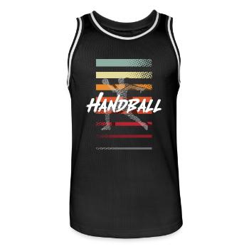 Handball Handballer - Männer Basketball-Trikot - Schwarz/Weiß - Vorne - AI Model Male 185 dark (185cm)