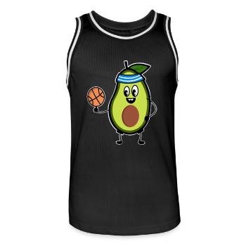 Basketball Avocado Basketball Player - Men's Basketball Jersey - black/white - Front - AI Model Male 185 dark (185cm)