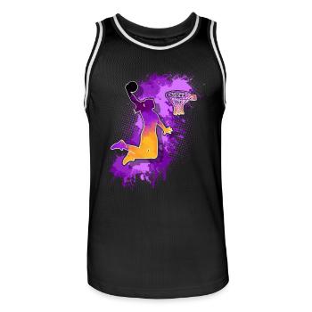 Basketball Basketballerin - Männer Basketball-Trikot - Schwarz/Weiß - Vorne - AI Model Male 185 dark (185cm)