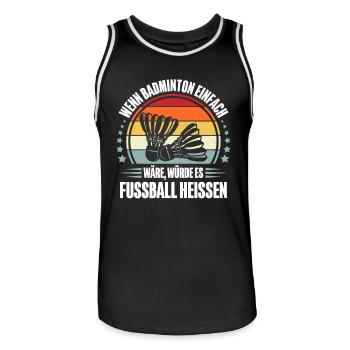 Badminton Federball - Männer Basketball-Trikot - Schwarz/Weiß - Vorne - AI Model Male 185 dark (185cm)