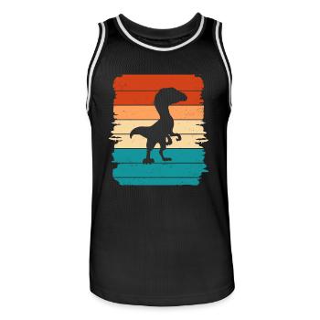 Dino - Men's Basketball Jersey - black/white - Front - AI Model Male 185 dark (185cm)