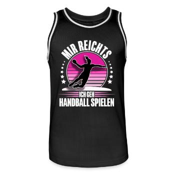 Handball Handballerin - Männer Basketball-Trikot - Schwarz/Weiß - Vorne - AI Model Male 185 dark (185cm)