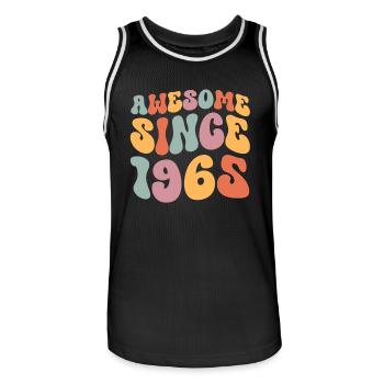 1965 Vintage Birthday Groovy Vintage Retro - Men's Basketball Jersey - black/white - Front - AI Model Male 185 dark (185cm)