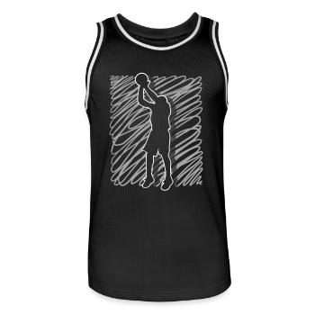 Basketball Basketballer - Männer Basketball-Trikot - Schwarz/Weiß - Vorne - AI Model Male 185 dark (185cm)