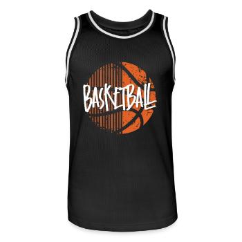 Basketball Basketball Player - Men's Basketball Jersey - black/white - Front - AI Model Male 185 dark (185cm)