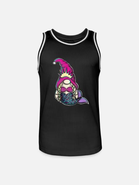 Mermaid Gnome Gnome - Men's Basketball Jersey - black/white