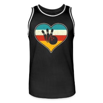 Bowling - Männer Basketball-Trikot - Schwarz/Weiß - Vorne - AI Model Male 185 dark (185cm)