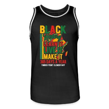Mois de l’histoire des Noirs Histoire des Noirs - Maillot de basket Homme - noir/blanc - Devant - AI Model Male 185 dark (185cm)