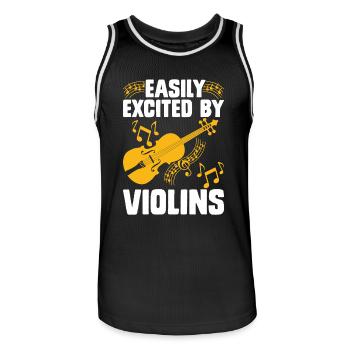 Violine Violinist - Männer Basketball-Trikot - Schwarz/Weiß - Vorne - AI Model Male 185 dark (185cm)