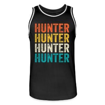 Jäger Jagen - Männer Basketball-Trikot - Schwarz/Weiß - Vorne - AI Model Male 185 dark (185cm)