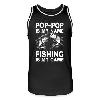Fishing Daddy Father Son Daughter - Men's Basketball Jersey - black/white - Front - AI Model Male 185 dark (185cm)