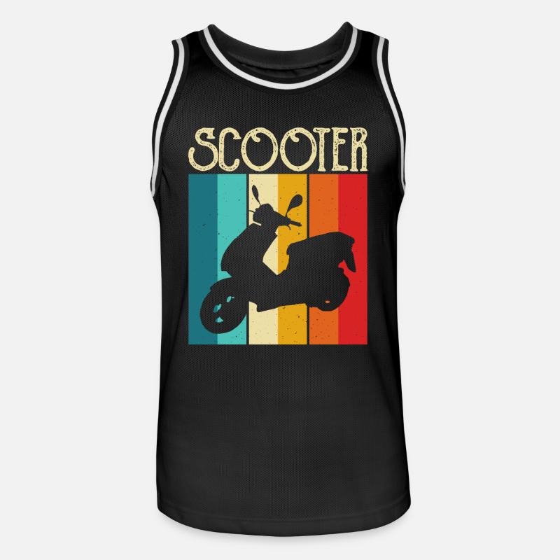 Roller Rollerfahrer Motorroller - Männer Basketball-Trikot - Schwarz/Weiß