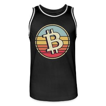 Bitcoin Crypto Cryptocurrency - Men's Basketball Jersey - black/white - Front - AI Model Male 185 dark (185cm)