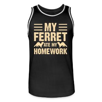 Furet - Maillot de basket Homme - noir/blanc - Devant - AI Model Male 185 dark (185cm)