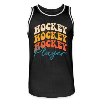 Hockey - Männer Basketball-Trikot - Schwarz/Weiß - Vorne - AI Model Male 185 dark (185cm)