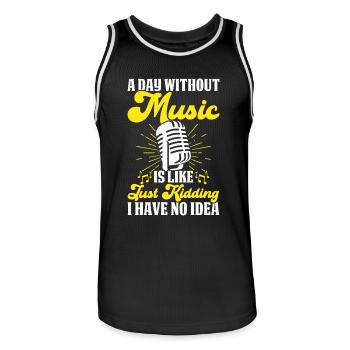 Singing Singer - Men's Basketball Jersey - black/white - Front - AI Model Male 185 dark (185cm)