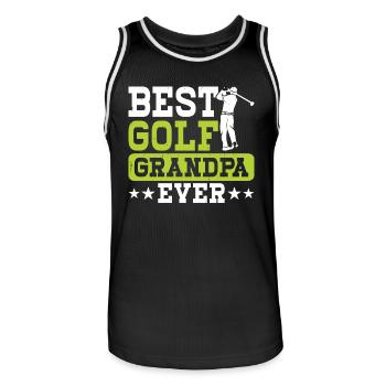 Golf Golfer Opa - Männer Basketball-Trikot - Schwarz/Weiß - Vorne - AI Model Male 185 dark (185cm)