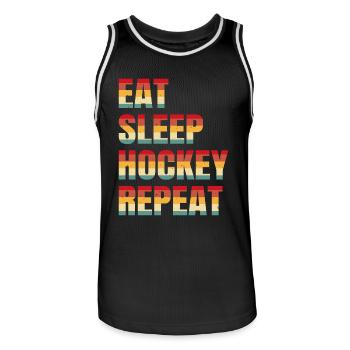 Hockey - Männer Basketball-Trikot - Schwarz/Weiß - Vorne - AI Model Male 185 dark (185cm)