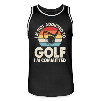 Golf Golfer - Männer Basketball-Trikot - Schwarz/Weiß - Vorne - AI Model Male 185 dark (185cm)