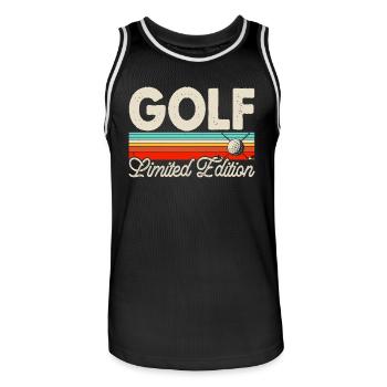 Golf Golfer - Männer Basketball-Trikot - Schwarz/Weiß - Vorne - AI Model Male 185 dark (185cm)