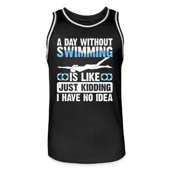 Flotteur de natation - Maillot de basket Homme - noir/blanc - Devant - AI Model Male 185 dark (185cm)