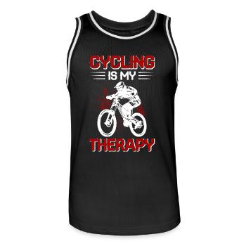 Cycling Is My Therapy - Men's Basketball Jersey - black/white - Front - AI Model Male 185 dark (185cm)