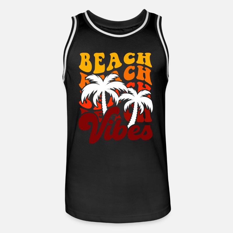 Vibrations de la plage - Maillot de basket Homme - noir/blanc