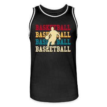 Basketball Basketballer - Männer Basketball-Trikot - Schwarz/Weiß - Vorne - AI Model Male 185 dark (185cm)