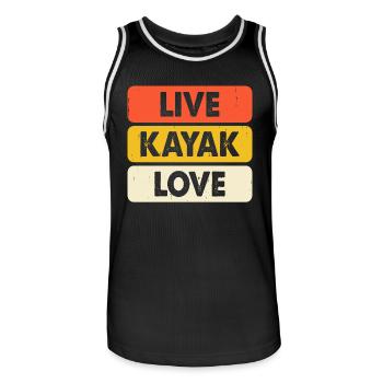 Kayak Kayaker Kayaker - Men's Basketball Jersey - black/white - Front - AI Model Male 185 dark (185cm)