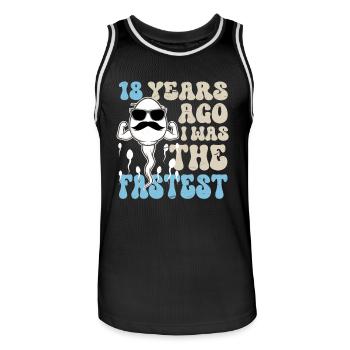 18th birthday 18 years old I used to be the fastest - Men's Basketball Jersey - black/white - Front - AI Model Male 185 dark (185cm)