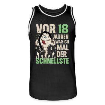 18. Geburtstag 18 Jahre War Ich Mal Der Schnellste - Männer Basketball-Trikot - Schwarz/Weiß - Vorne - AI Model Male 185 dark (185cm)
