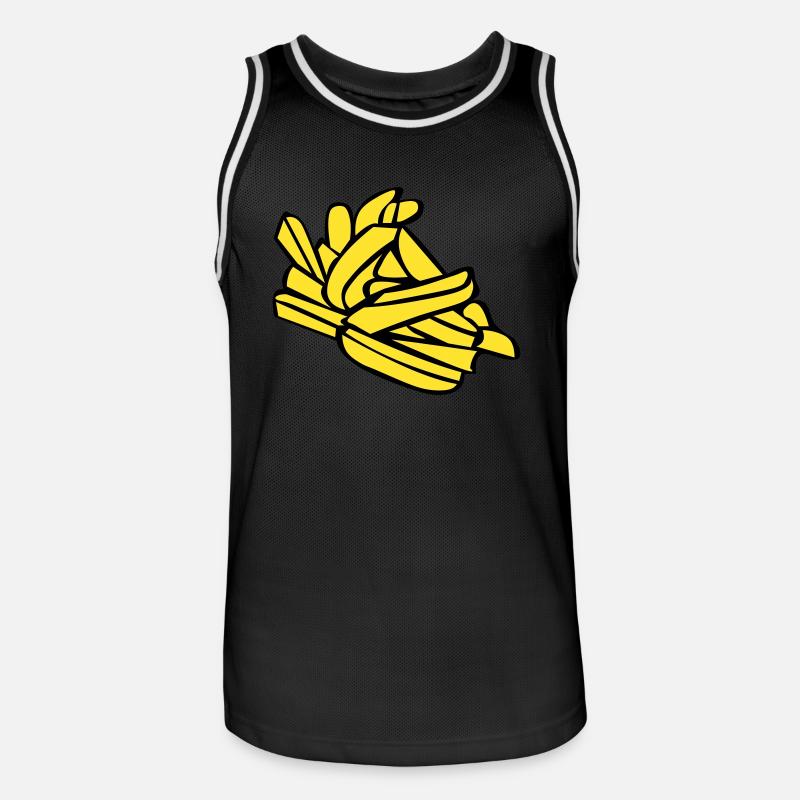 Pommes frites oder Chips - Männer Basketball-Trikot - Schwarz/Weiß