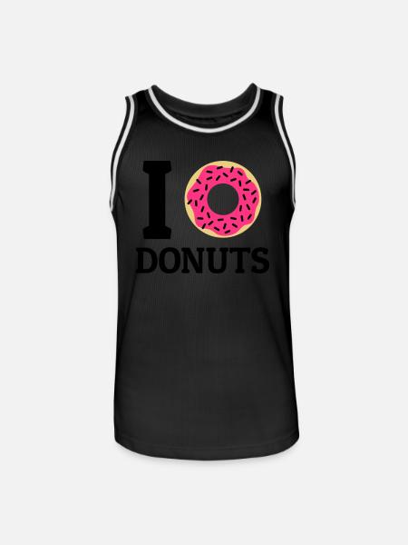 I love donuts - Männer Basketball-Trikot - Schwarz/Weiß