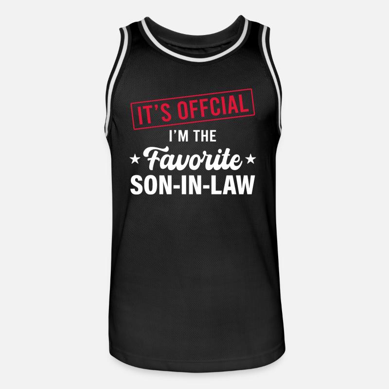 Lieblingsschwiegersohn, Schwiegermutter oder Schwiegervater - Männer Basketball-Trikot - Schwarz/Weiß