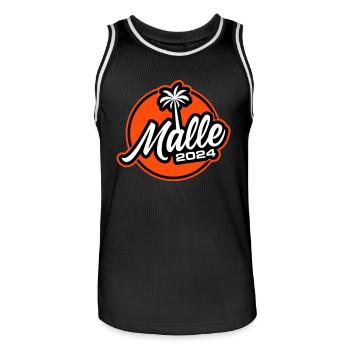Malle 2024 Team Mallorca - Men's Basketball Jersey - black/white - Front - AI Model Male 185 dark (185cm)