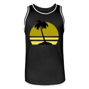 Île Palm - Maillot de basket Homme - noir/blanc - Devant - AI Model Male 185 dark (185cm)