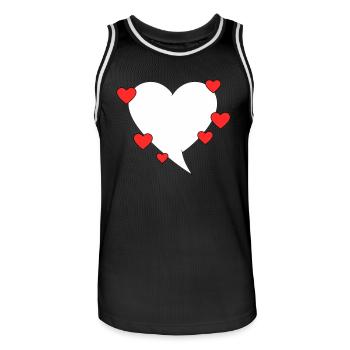 Speech bubble with hearts - Men's Basketball Jersey - black/white - Front - AI Model Male 185 dark (185cm)