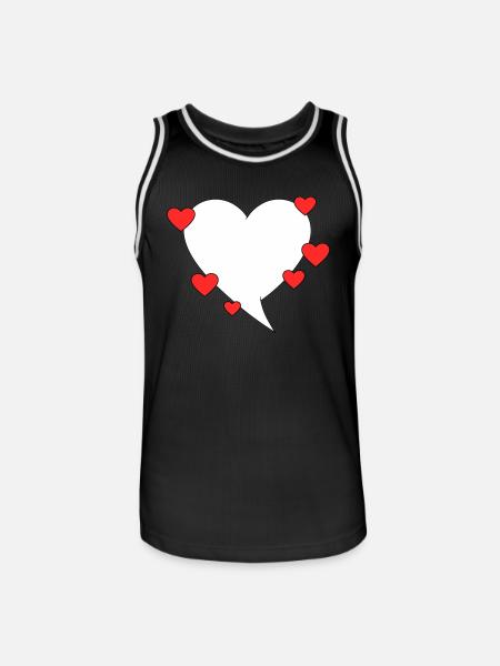 Speech bubble with hearts - Men's Basketball Jersey - black/white