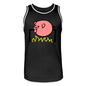 Pork Barbecue - Men's Basketball Jersey - black/white - Front - AI Model Male 185 dark (185cm)