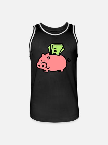 Sparschwein - Scheine 3 - Männer Basketball-Trikot - Schwarz/Weiß