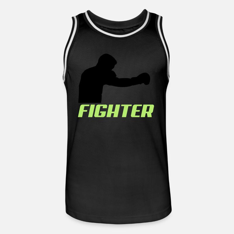fighter2 - Männer Basketball-Trikot - Schwarz/Weiß